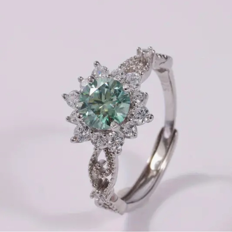 1 Carat Moissanite Ring - Brand New; Sterling Silver